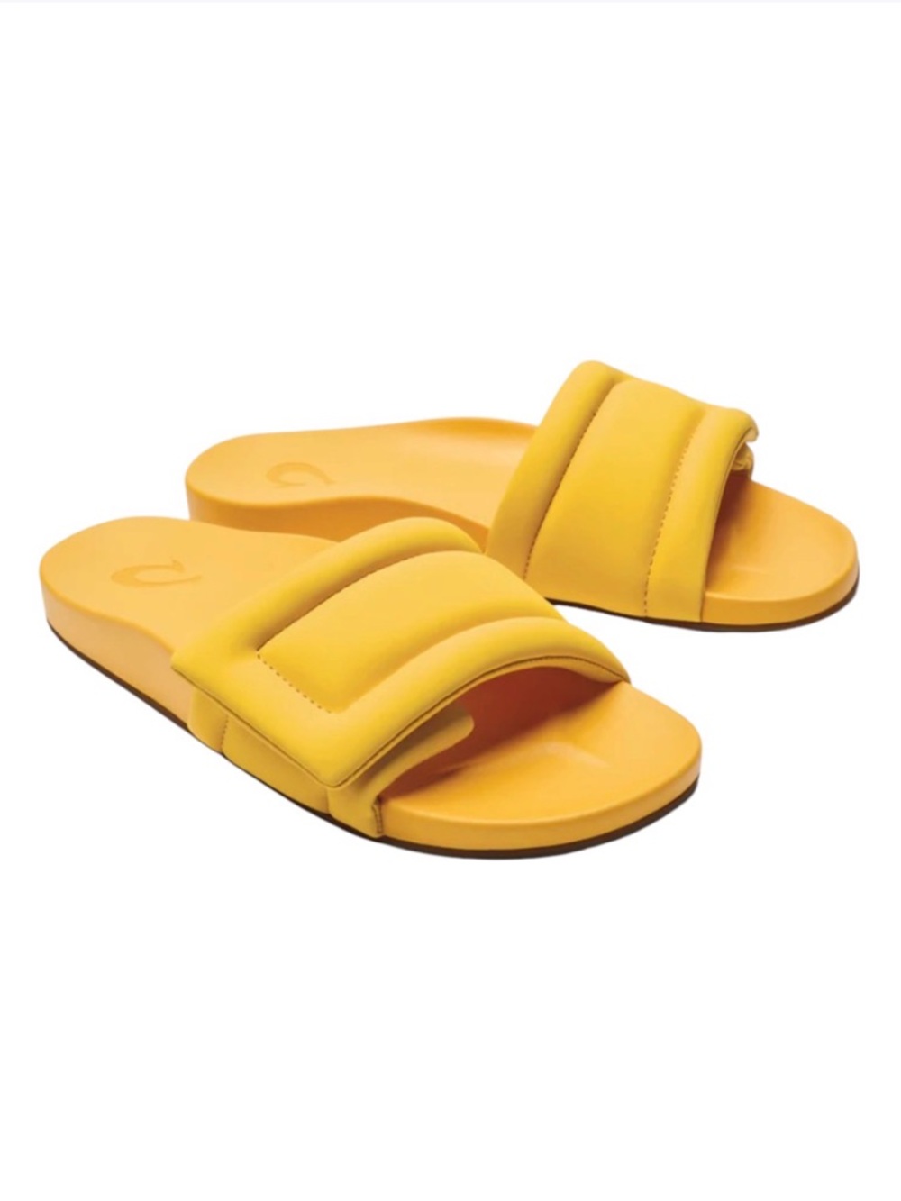 OluKai sunbean Yellow Padded Slide Sandals summer beach